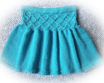 Girls Skirt Knitting Pattern: Diamond Garter Stitch (PDF Pattern)