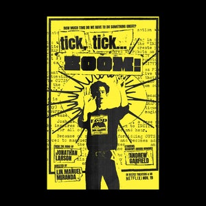 Tick, tick...BUM! - Andrew Garfield, Lin Manuel Miranda Alternative Film Poster *DIGITAL DOWNLOAD*