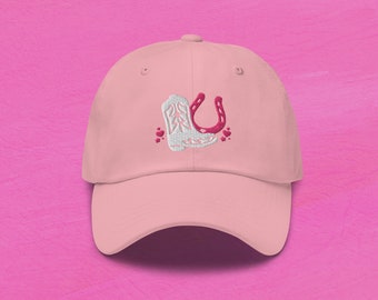 Pastel Yeehaw Cowgirl Emblem Dad Hat