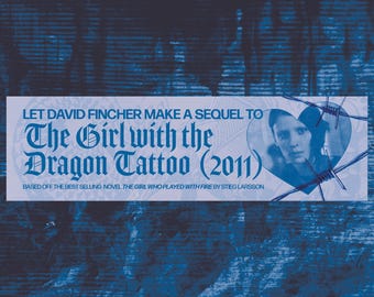 Deixe David Fincher fazer uma continuação de A Garota com a Tatuagem de Dragão - Adesivo de para-choque