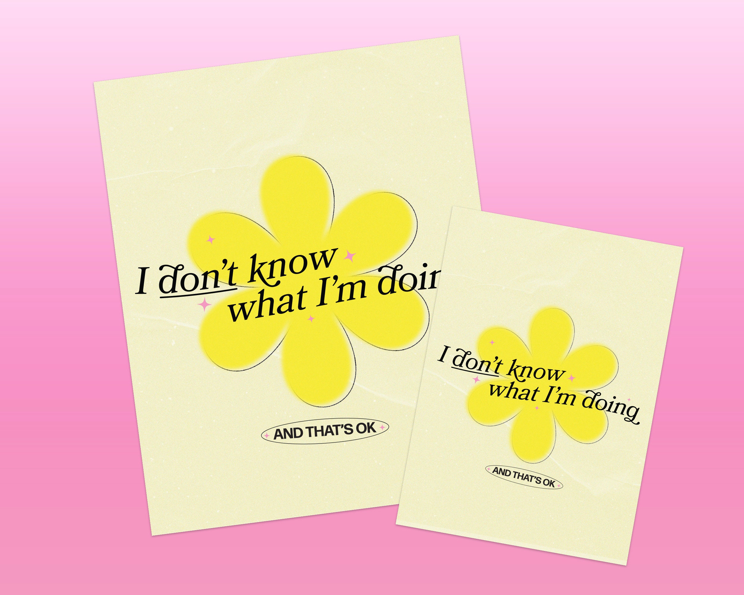 I Don't Know What I'm Doing - Retro Style Typographic Mini Print
