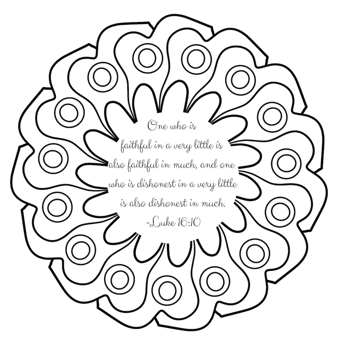 Set of 9 Mindful Mandala Coloring Sheets With Bible Verses Instant ...
