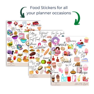 FOOD Digital Stickers for GoodNotes Planner, Junk Food Digital Planner Stickers, Healthy Food Stickers, Food Clipart, PNG Files image 1