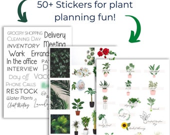 Plant Vibes Sticker Set, Houseplants, Potted Plants Clipart, Botanical PNG Download, Plant Graphics, GoodNotes Planner Stickers