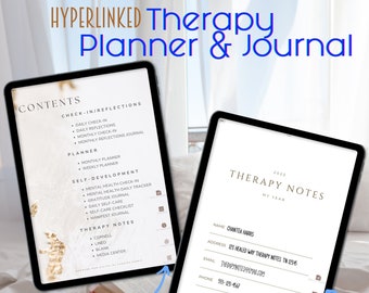 Therapy Navigator: Hyperlinked Digital Therapy Planner | Mental Health Journal & Progress Tracker