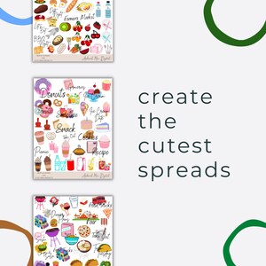 FOOD Digital Stickers for GoodNotes Planner, Junk Food Digital Planner Stickers, Healthy Food Stickers, Food Clipart, PNG Files image 5