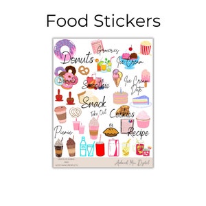 FOOD Digital Stickers for GoodNotes Planner, Junk Food Digital Planner Stickers, Healthy Food Stickers, Food Clipart, PNG Files image 2