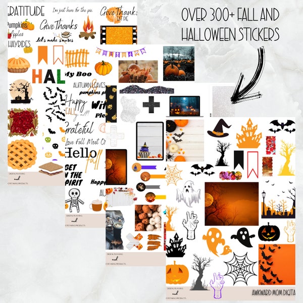 It’s Fall Y’all Sticker Collection, Halloween Stickers, Fall Sticker Pack, Goodnotes stickers, Zoomnotes, noteshelf, notability, PNG Files