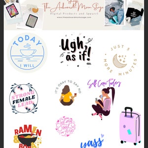 SELF-CARE Affirmation Digital Planner Stickers, Goodnotes stickers, PNG Files, For Digital Planners, Digital Journals, Digital Notebooks image 8