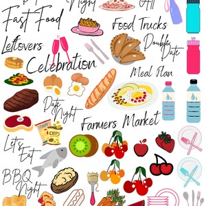 FOOD Digital Stickers for GoodNotes Planner, Junk Food Digital Planner Stickers, Healthy Food Stickers, Food Clipart, PNG Files image 9