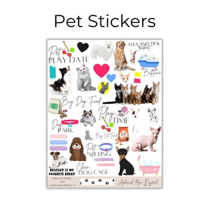 PET CARE Digital Goodnotes Stickers, digital stickers, digital planner stickers, cats and dogs stickers, Notability, Noteshelf, PNG Files image 5