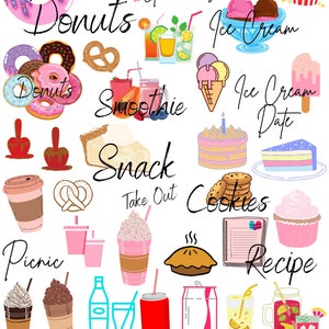 FOOD Digital Stickers for GoodNotes Planner, Junk Food Digital Planner Stickers, Healthy Food Stickers, Food Clipart, PNG Files image 7