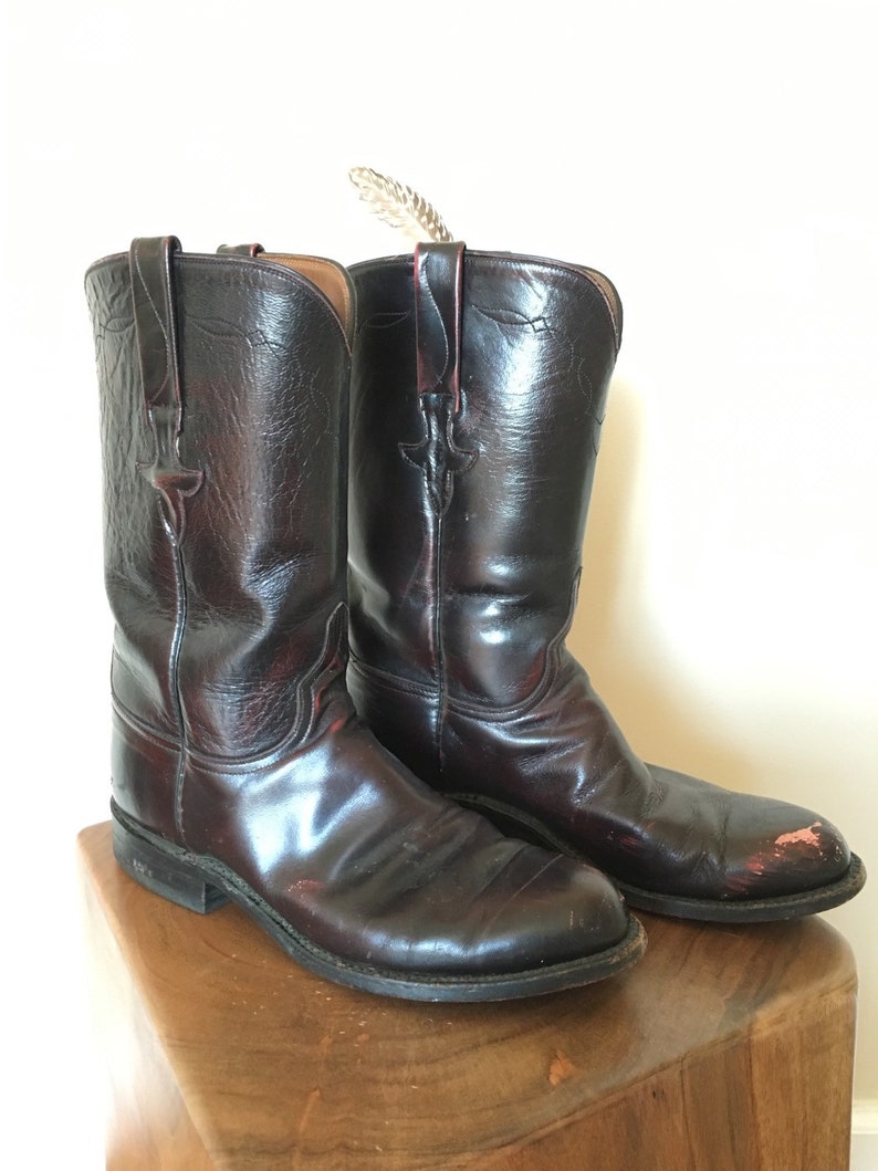 Black Cherry Lucchese Roper Boots
