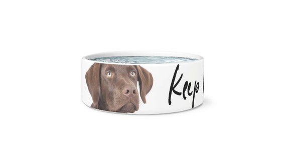 Large Dog Bowl Chocolate Labrador Keep Calm And Love Labs Food Etsy