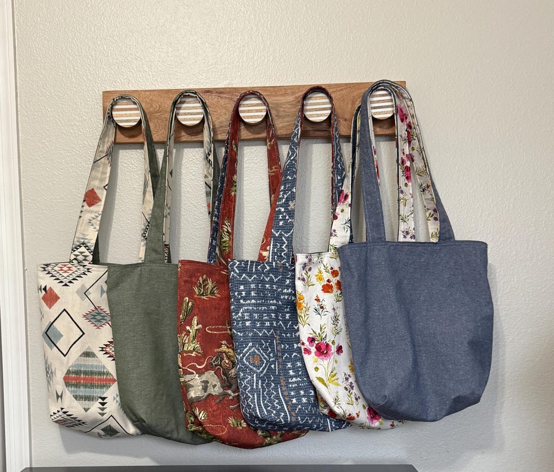 Unique Patterned Bag Handmade Reversible Unique Tote Bags - Floral, Western and Boho ...