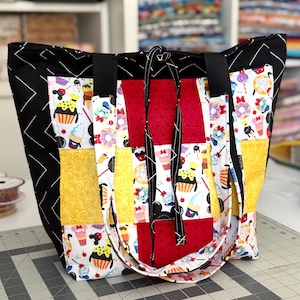 Handmade Quilted Tote Bag – Disney-Inspired Patchwork Bag