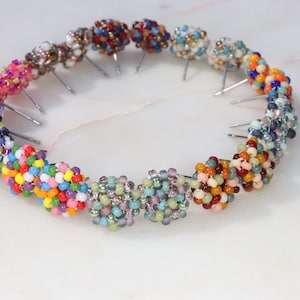 Colorful Beaded Stud Earrings for Women, Boho Beaded Earrings Handmade, Surgical Steel Post Earrings, Whimsical Earrings for Her