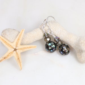 Abalone Shell Earrings Handmade, Abalone Earrings Beaded, Paua Shell Earrings for Women, Dainty Earrings Silver, Best Gifts for Mom, Artisan