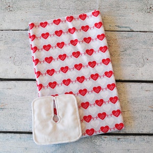 Heart Beat -- Set of 2 Trach Pads | Tracheostomy Pad | Trach Dressing | Tracheostomy Dressing | Reusable Split-Gauze Pad