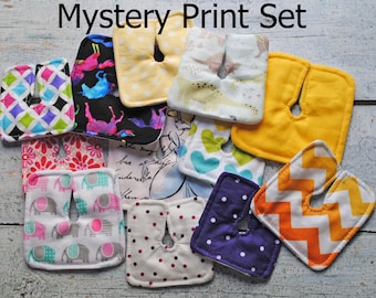 Mystery Print Set of 6, 12, 18 or 24 Trach Pads | Tracheostomy Pad | Trach Dressing | Tracheostomy Dressing | Reusable Split-Gauze Pad