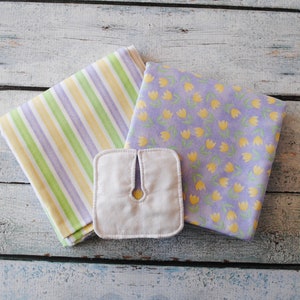 Tulips -- Set of 4 Trach Pads | Tracheostomy Pad | Trach Dressing | Tracheostomy Dressing | Reusable Split-Gauze Pad