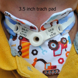 Zig Zag Dots Set of 4 Trach Pads Tracheostomy Pad Trach Dressing Tracheostomy Dressing Reusable Split-Gauze Pad image 8