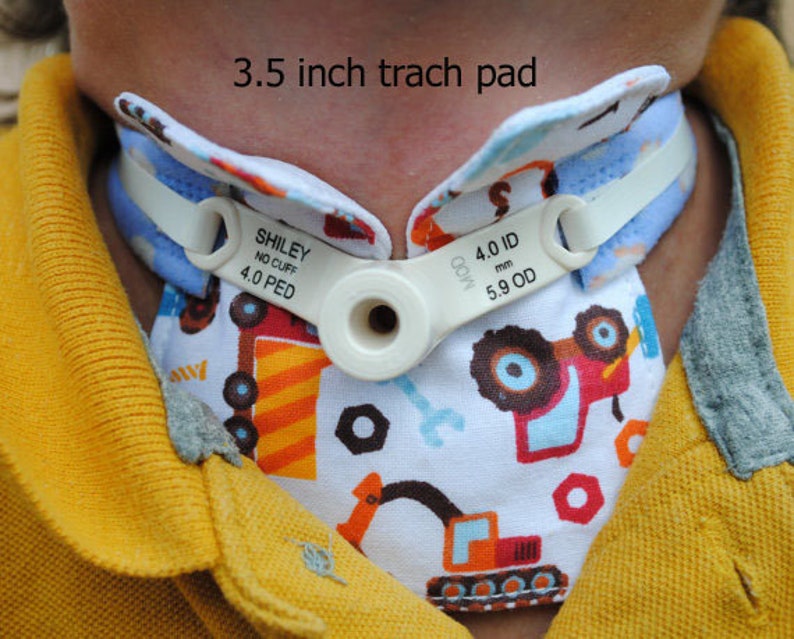 Zig Zag Dots Set of 4 Trach Pads Tracheostomy Pad Trach Dressing Tracheostomy Dressing Reusable Split-Gauze Pad image 8