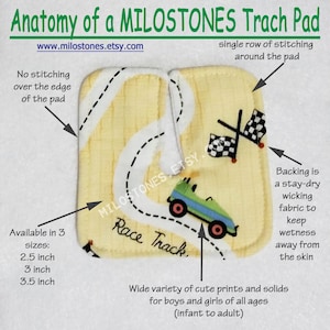 Zig Zag Dots Set of 4 Trach Pads Tracheostomy Pad Trach Dressing Tracheostomy Dressing Reusable Split-Gauze Pad image 4