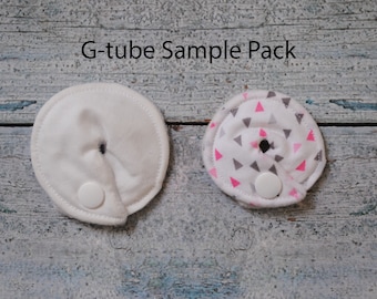 G-Tube Pad Sample Pack -- Set of 2 or 4  | G-Tube Covers | Button Covers | Feeding Tube Pads | GJ Pads | Mic-key Button | Mini Button | Peg