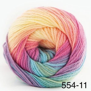Premium rainbow Acrylic double knitting yarn. ombré, gradient, self striping,  Papatya batik