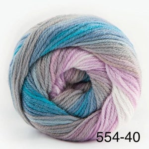 Premium Acrylic yarn for knitting, crochet, ombré, gradient, self striping,  Papatya batik