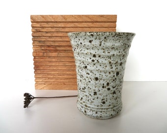 Vintage Studio Pottery Tumbler, Handmade 10 oz Stoneware Yunomi Tea Cup, Small Tumbler