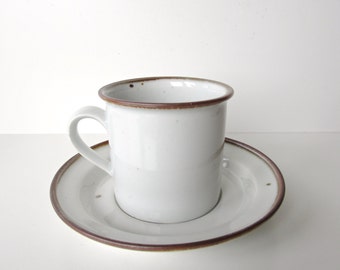 Dansk Brown Mist Cup And Saucer By Niels Refsgaard Denmark, Scandinavian Coffee Cup Set, Danish Modern Mug