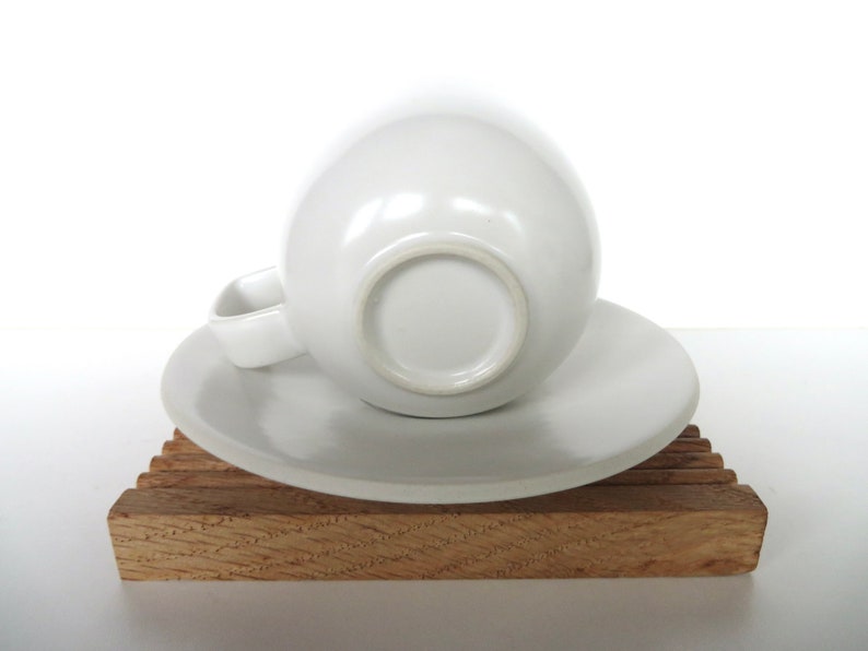 Vintage Sasaki Colorstone Cup and Saucer In Matte White, Massimo Vignelli Post Modern Cup And Saucer image 6