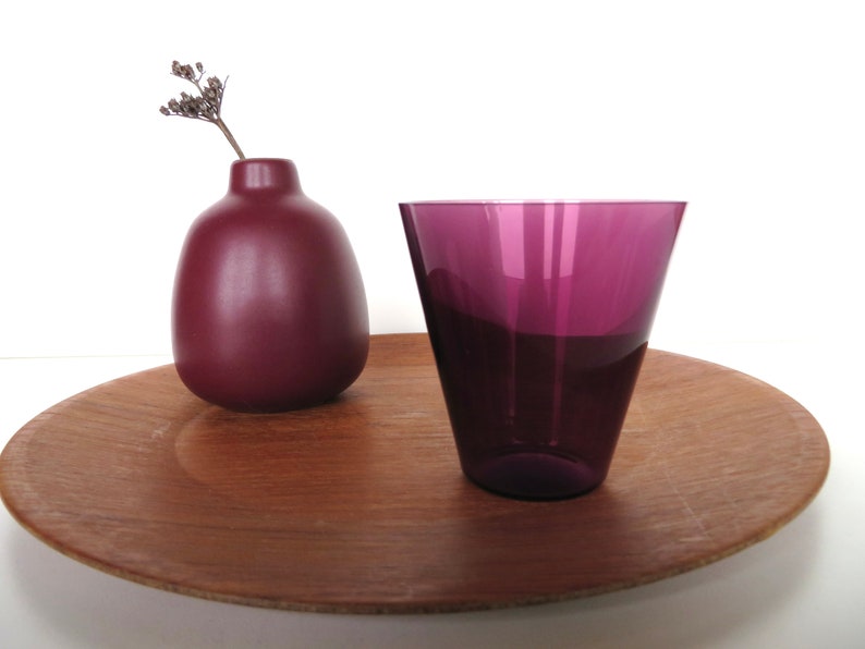 Vintage Kaj Franck Kartio Kimara Thin Wall Glass In Amethyst For Iittala, Jewletone Scandinavian Glass Barware image 1