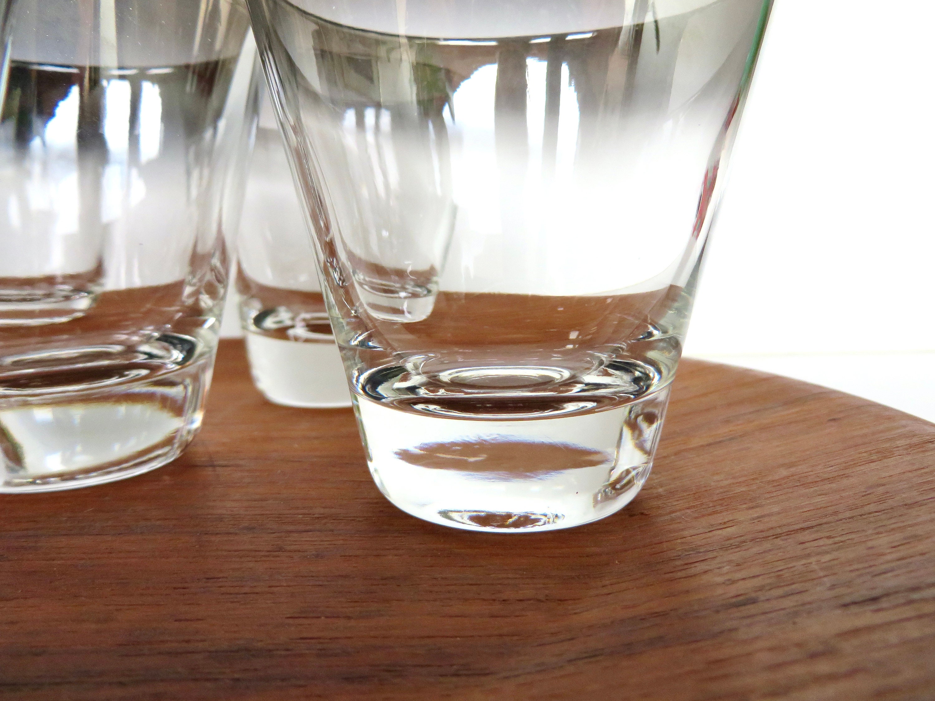 6 Silver Fade 4oz Cocktail Glasses, Vintage Vitreon Queens  display picture 1