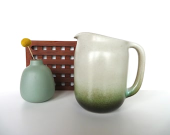 Heath Ceramics Pitcher In Sea and Sand, Edith Heath Coupe Water Pitcher, Modernist Ceramic Dishes
