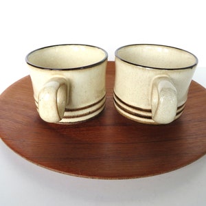 Set Of 2 Denby Sahara Mugs From England, Denby Contemporary Coffee Cups In Beige and Brown image 4