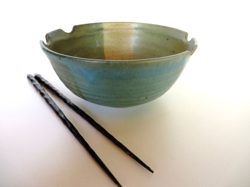 Vintage Studio Pottery Chopstick Bowl By WIliam Creitz, Northwest Oregon Pottery Soup Noodle Bowl image 3
