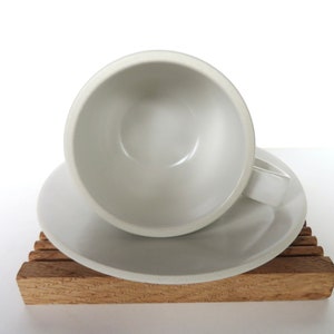 Vintage Sasaki Colorstone Cup and Saucer In Matte White, Massimo Vignelli Post Modern Cup And Saucer image 5