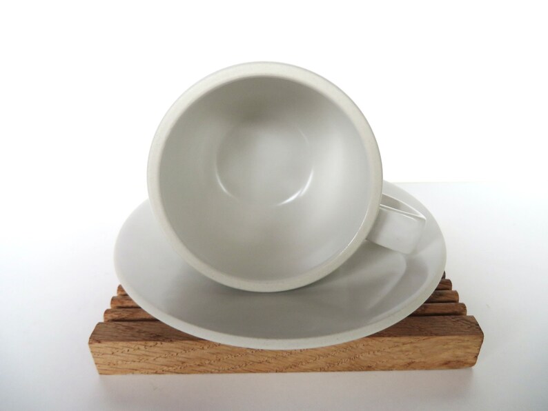 Vintage Sasaki Colorstone Cup and Saucer In Matte White, Massimo Vignelli Post Modern Cup And Saucer image 5