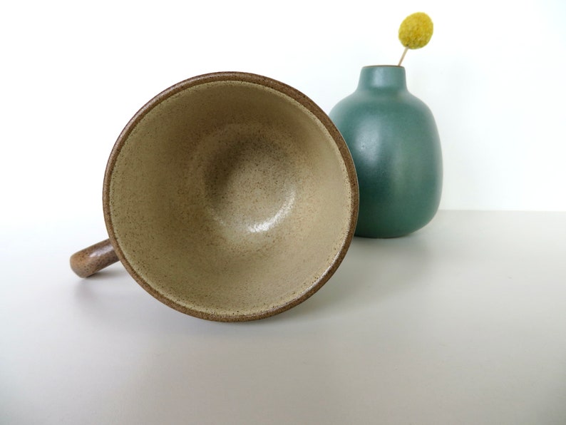 Vintage Heath Ceramics Studio Mug in Sandalwood, Edith Heath Low Handle Coffee Cup, Modernist Ceramics From Saulsalito image 2