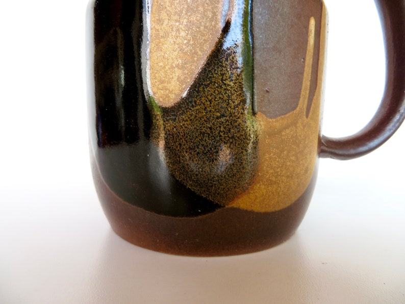 Vintage Pottery Craft USA Pitcher, Pottery Craft Stoneware Drip Glaze Water Jug image 8