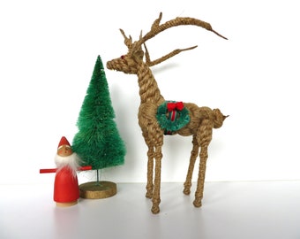 Danish Modern Rope Deer Figurine by by Jorgen Bloch & Kay Bojesen, Scandinavian Jute Rope Animal