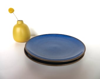 Heath Ceramics Coupe Salad Plates Sea and Sand Dark Green Edge