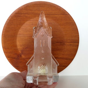 Vintage Glass Church Votive Candle Holder Nybro From Sweden, Small Glass Christmas Tea Light Holder image 8