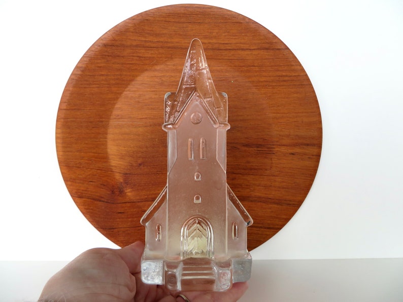 Vintage Glass Church Votive Candle Holder Nybro From Sweden, Small Glass Christmas Tea Light Holder image 8