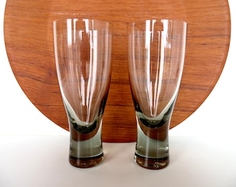 Set Of 2  Holmegaard Kastrup "Canada" Cocktail Glasses In Smokey Grey From Denmark, Per Lutken 6 oz Wine Apertif Glasses