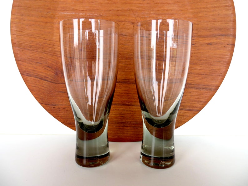 Set Of 2 Holmegaard Kastrup Canada Cocktail Glasses In Smokey Grey From Denmark, Per Lutken 6 oz Wine Apertif Glasses image 1