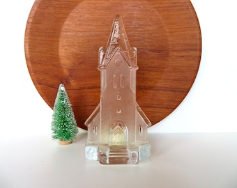 Vintage Glass Church Votive Candle Holder Nybro From Sweden, Small Glass  Christmas Tea Light Holder